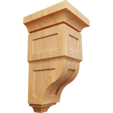 Ekena Millwork 7"W x 7 3/4"D x 14"H Jumbo Reyes Wood Corbel, Red Oak CORW07X07X14RYRO